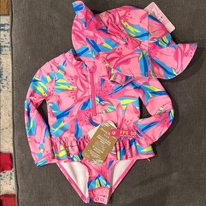 Tommy Bahama pink floral swimsuit